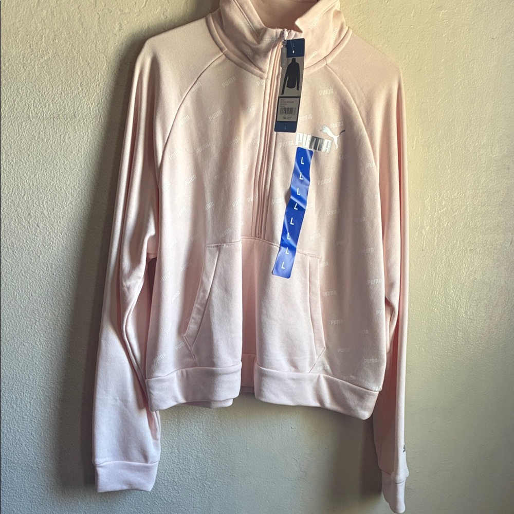 Puma Women's Light Pink Zip-Up Hoodie